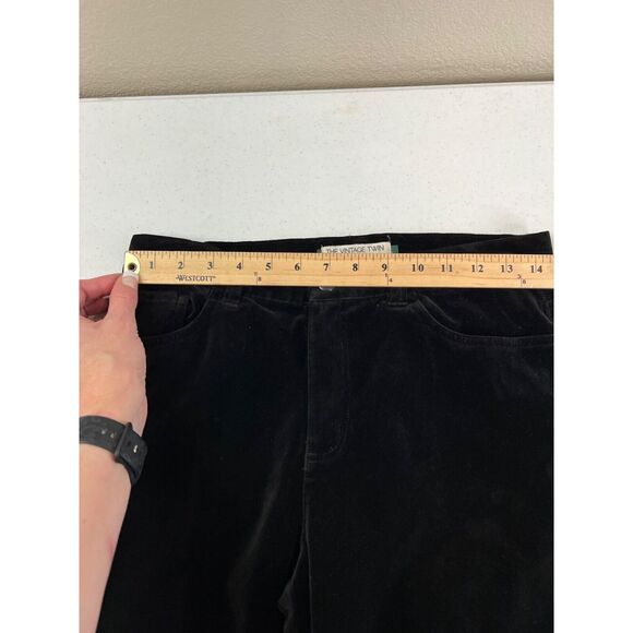 Ralph Lauren Petite Black Velvet Pants Size 8 petite VTG Y2K Gorpcore - Picture 12 of 16